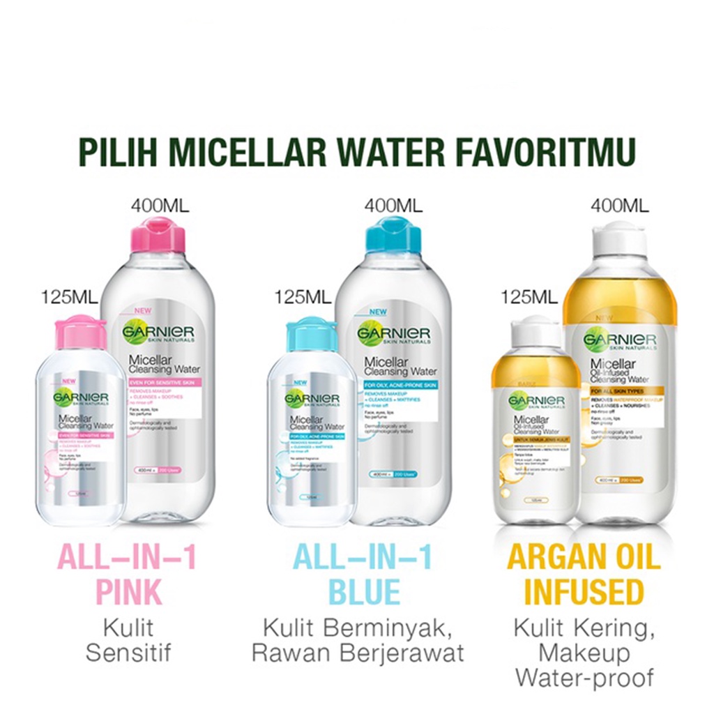 ❤ BELIA ❤ Garnier Micellar Water Pink | Blue | Bi-phase Oil | Vit C | 50 | 125 | 400 ml Skin Care