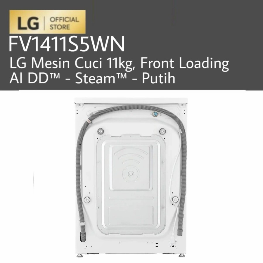 LG FV1411S5WN Mesin Cuci 11kg Front Loading AI DD Steam Putih