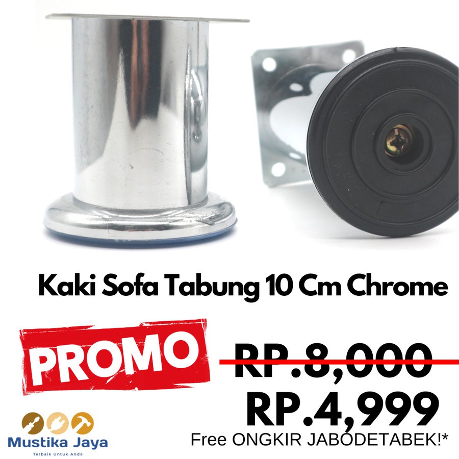 Kaki Tabung 10 Cm Besi Chrome Kaki Sofa Kaki Rak Sepatu Rak TV