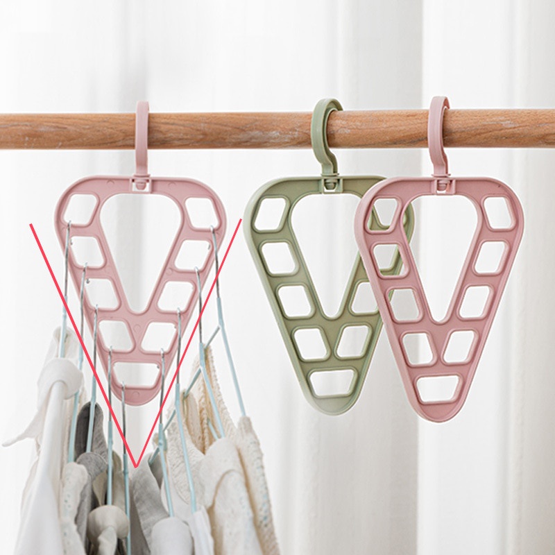 9 Hole Triangular Space Saving Magic Clothes Hanger / Multi-function Closet Organizer Accessories