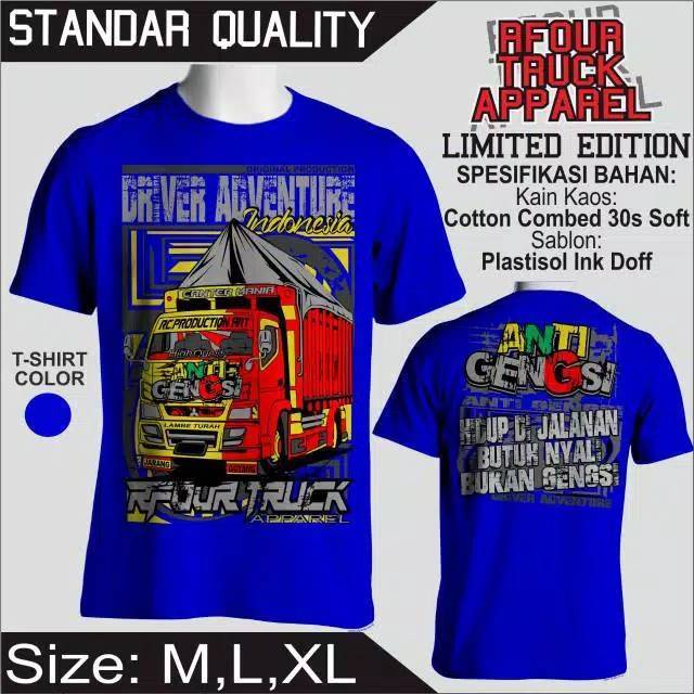 KAOS PRIA DISTRO // KAOS KATA KATA // KAOS GAMBAR TRUK // KAOS T-SHIRT PRIA CANTER MANIA DRIVER MUDA