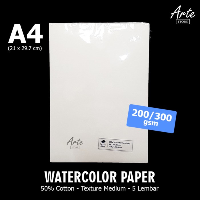 

Sketsagambar- Paul Rubens Watercolor Paper A4 (300 Gsm - 50% Cotton) - 200 Gsm -Buku-Gambar-Sketsa.