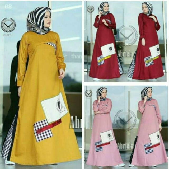 DRESS FASHION MUSLIM - ABRIELA DRESS - CASUAL DRESS KEKINIAN - HIJAB STYLE