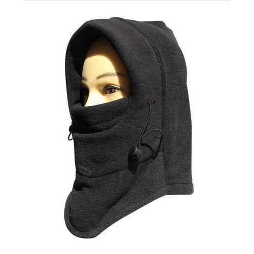 4 in 1 Thermal Fleece Balaclava full face Masker Kupluk Polar Panjang - black