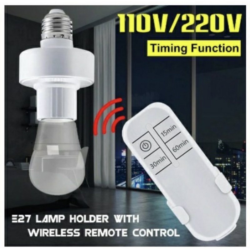 Fiting Lampu Remote Control E27 - Fitting Lampu Bohlam E27 Remot Control -