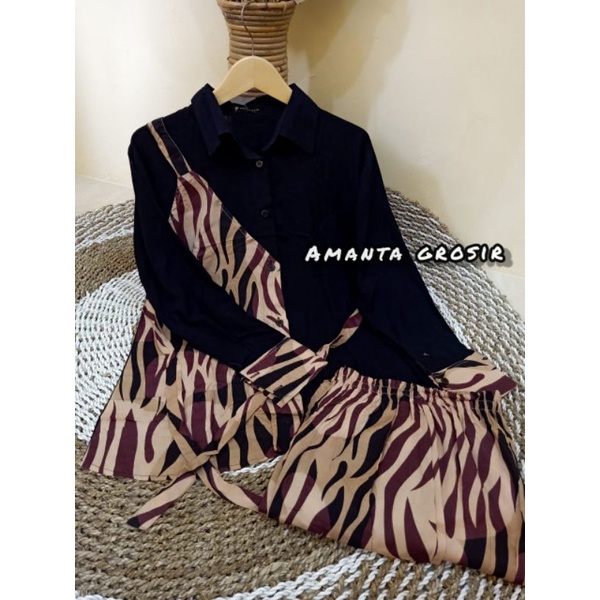 ONE SET PANJAMAS BUSUI || LD 105 -108 || STELAN WANITA || ONE SET RAYON MOTIF KEKINIAN-4