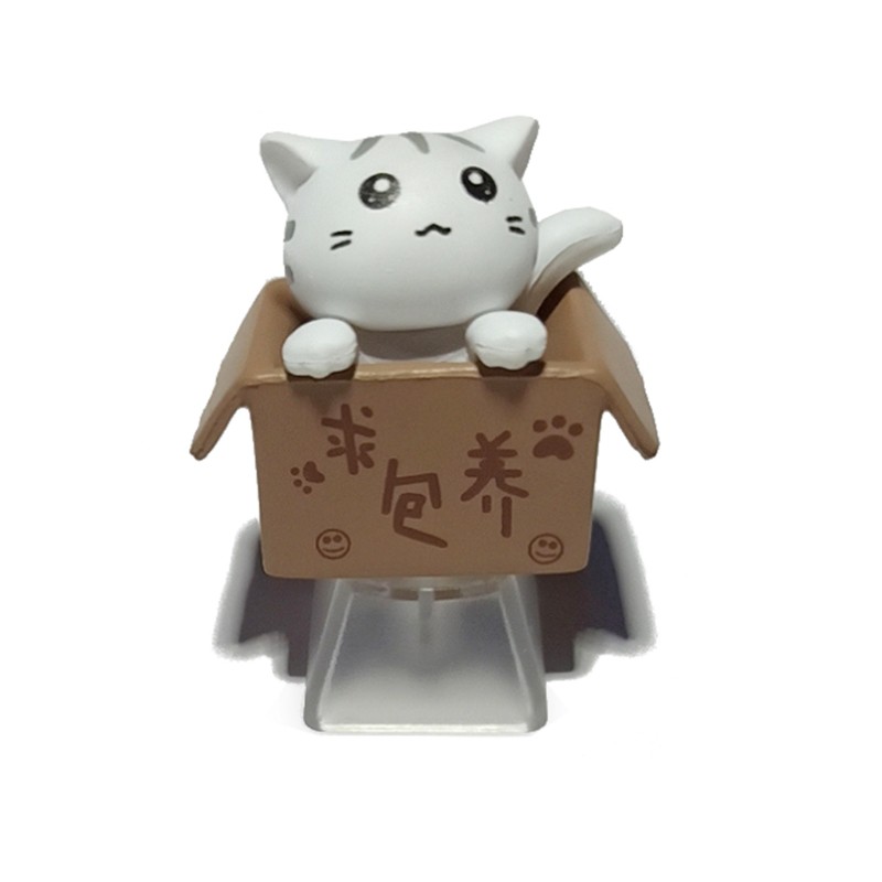 btsg 1Pc DIY ABS Cat Custom Cartoon Anime Keycap Bottom Backlit Keycaps Gift For Cherry MX Mechanical Keyboard Key Cap R4 Height OEM Children's Gifts