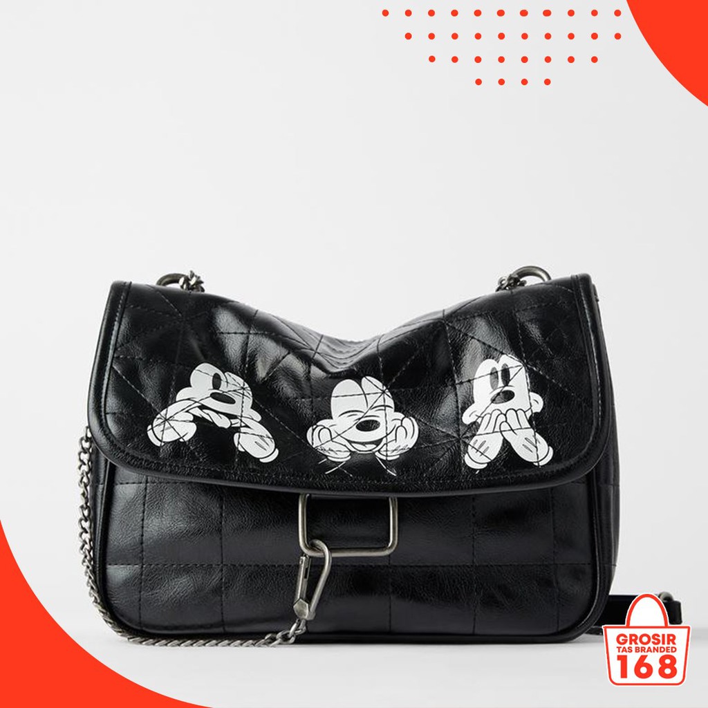  Tas  Selempang Zara  Mickey  Mouse  Shouder Bag Serbaguna 