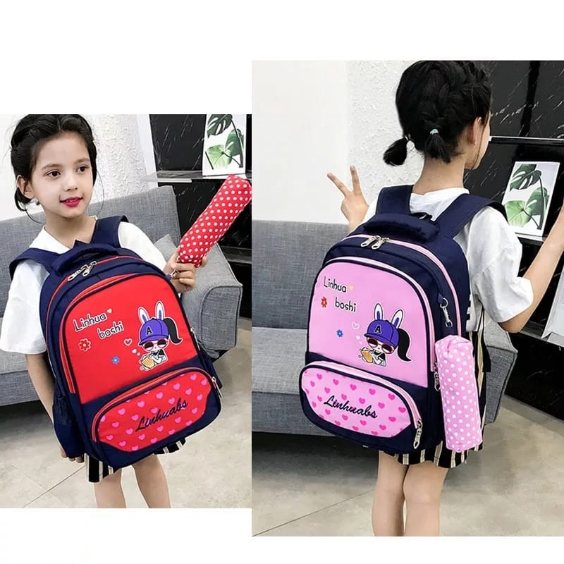 BATOSAI LINHUA BOSHI - Tas Ransel Anak Sekolah Karakter Fashion Kids Backpack Cute Murah Batam Tas Kanvas