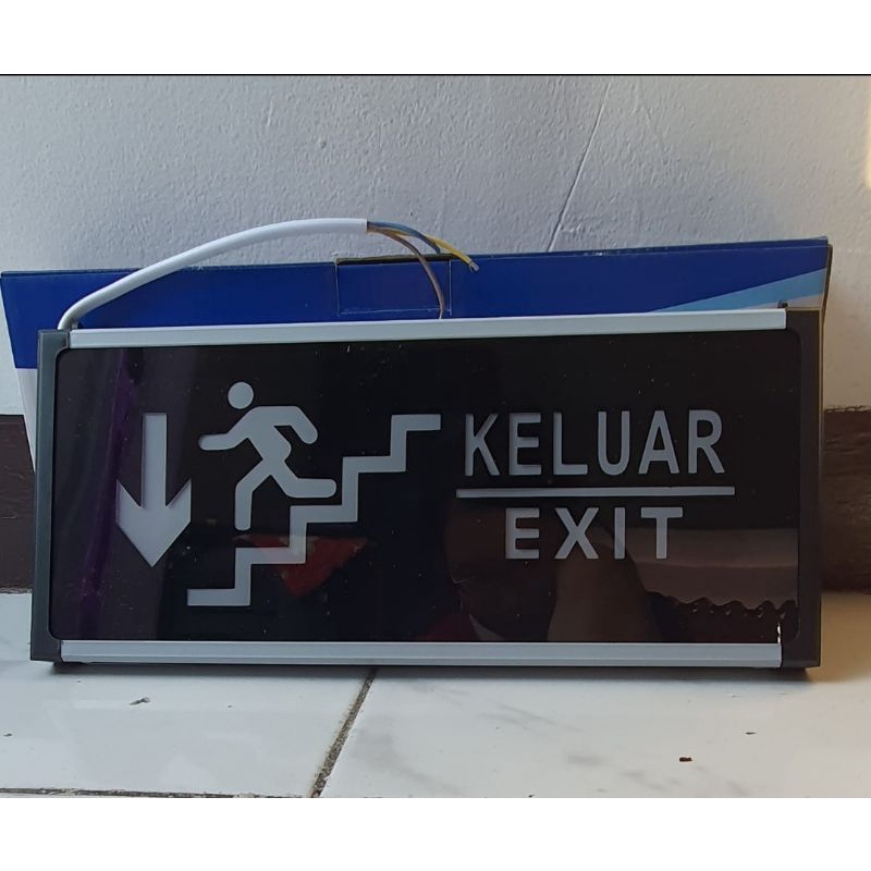 Jual Lampu Led Emergency Exit Tempel Dinding Tanda Panah Bawah Shopee