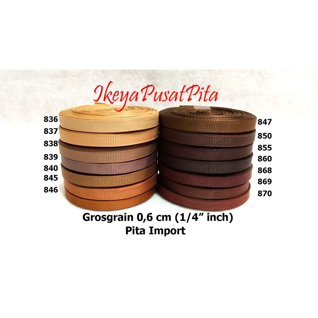 

(10 yard) Pita Grosgrain Polos 0,6 cm (1/4" inch) | Pita import | Grosgrain Ribbon 6 mm pg 14 | Toko Bahan Craft | Ikeya Pusat Pita