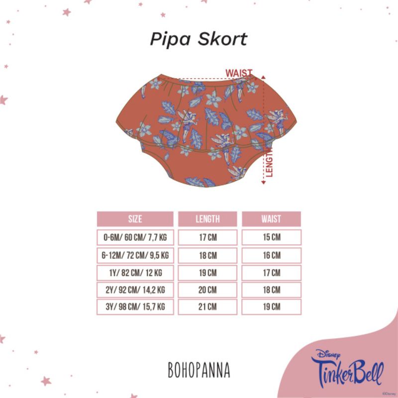 BOHOPANNA - PIPA SKORT DISNEY - CELANA ANAK - CELANA BAYI