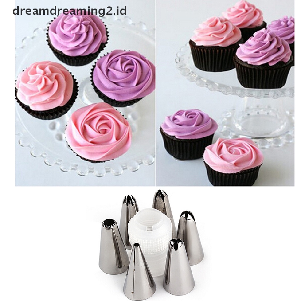 (LIKE) 6pcs / Set Spuit Piping Icing Untuk Dekorasi Kue