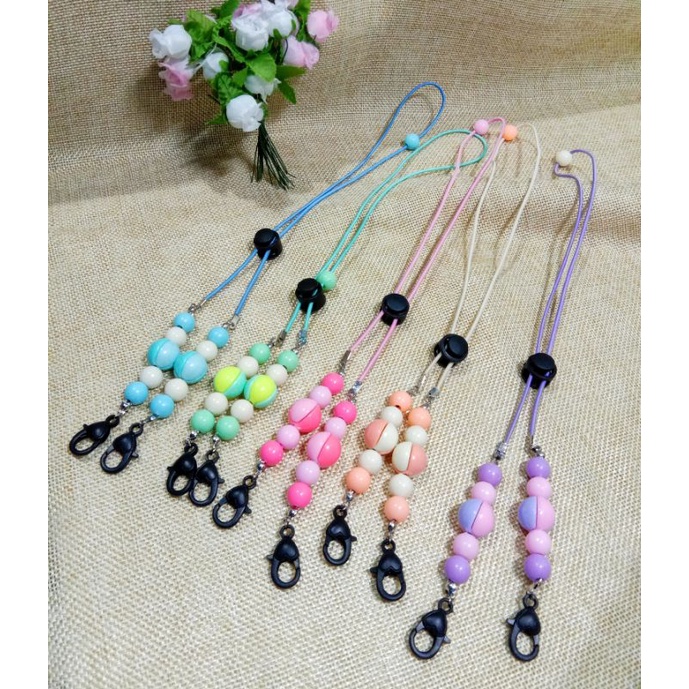 Konektor masker 2 in 1 | konektor masker hijab | strap masker hijab | manik pastel| konektor masker 