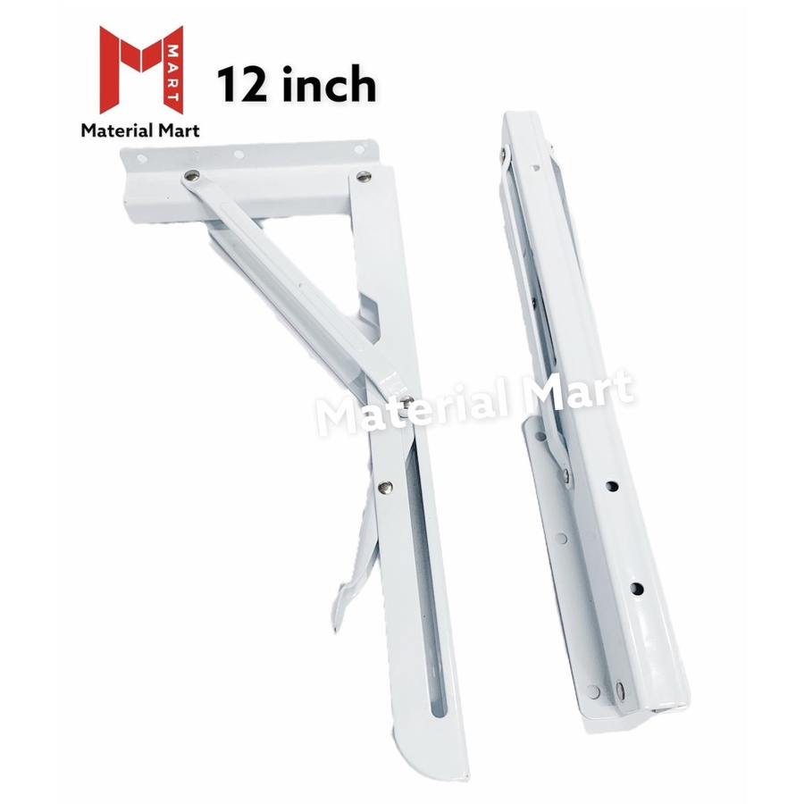 Siku Rak Lipat 12 Inch | Folding Bracket 12&quot; | Siku L Lipat Murah | Material Mart