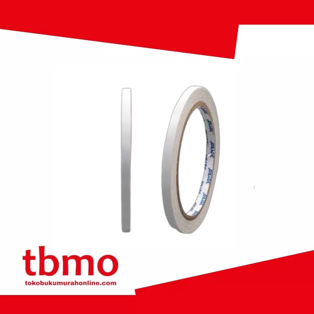 

TBMO DOUBLE TAPE JOYKO 1/4`X15YD BIRU / ISOLASI BOLAK-BALIK 6MM