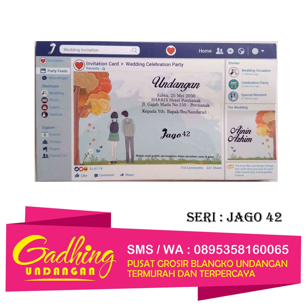 Blangko Undangan Nikah JAGO 42 Harga Murah Isi 100 Lembar