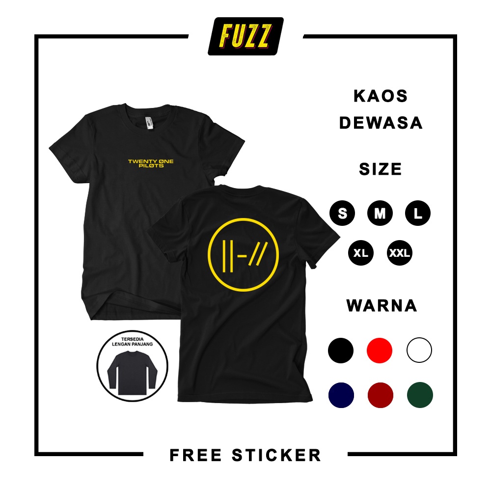 KAOS BAND / KAOS TWENTY ONE PILOTS / BAJU DISTRO MUSIK PUNK ROCK METAL PRIA WANITA