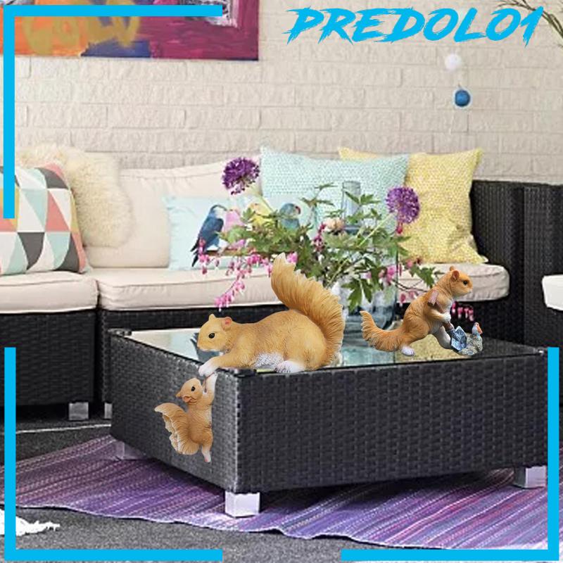 [PREDOLO1] Miniature Squirrel Statue Garden Figurines for Bedroom Tabletop Ornaments