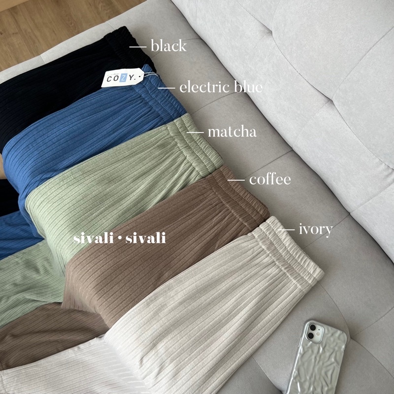 SIVALI Misoo Pants 785 | Celana Kulot Knit Wanita Tebal - Celana Kulot Highwaist - Cullote Knit Pants