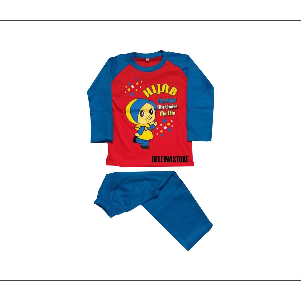 Jvira - Stelan Anak Perempuan Karakter Muslim Size (S-M-L-XXL) Bahan Katun Cardet Premium - Stelan Anak - Baju Anak - Baju Set Anak - Baju Anak Terbaru - Stelan Anak