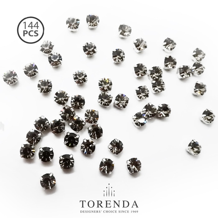 144 PCS Torenda Rhodium Varian - Hitam (Black Diamond)