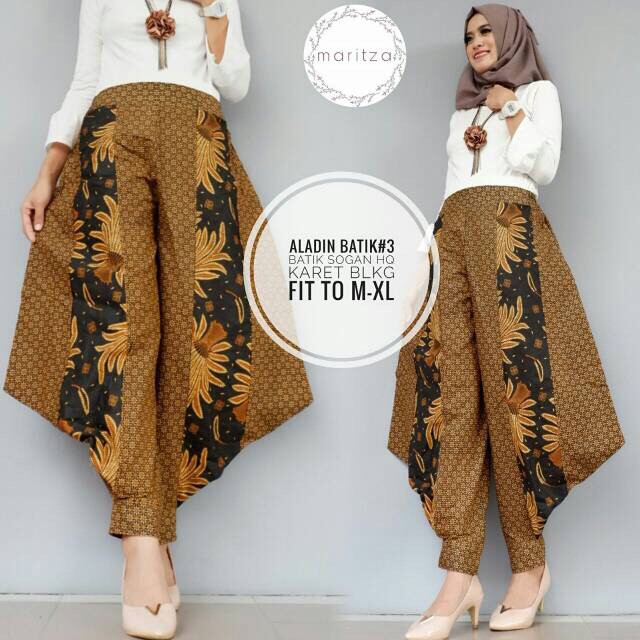 Celana Aladin Batik Seling Sogan Modern Bawahan Palazzo Celana Aladin Batik Seling Sogan Modern Bawahan Palazzo