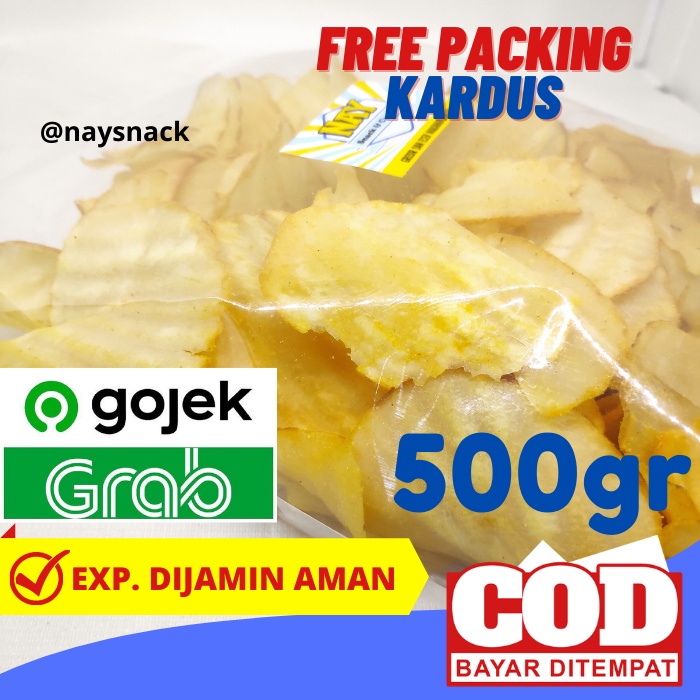 

Cemilan Kiloan Keripik Singkong Asin Isi Bersih 500 Gram