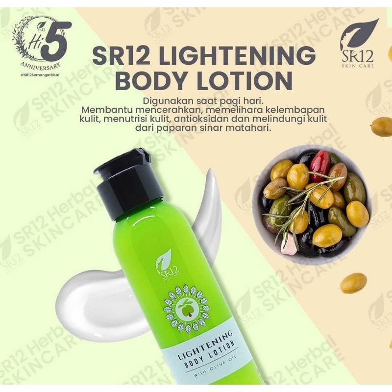 Lightening Body Lotion Malam SR12 Skincare