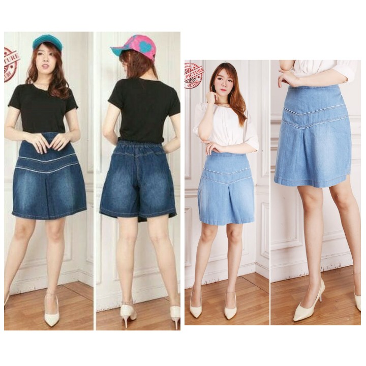 SB Collection Celana Pendek Windia Hotpants Rok Midi Jeans Casual Jumbo Wanita