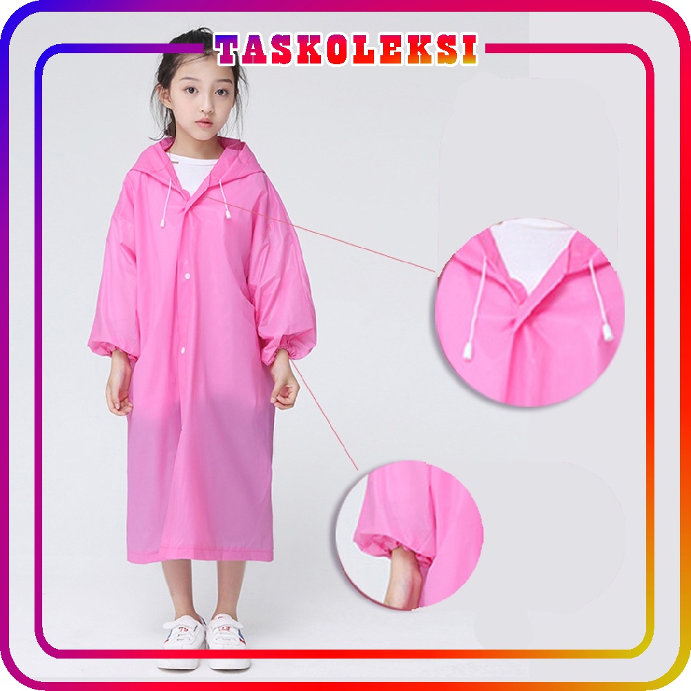 ☛TK☚ Jas Hujan Anak Karakter Hoodie Murah EVA Ponco Lengan Polos R758