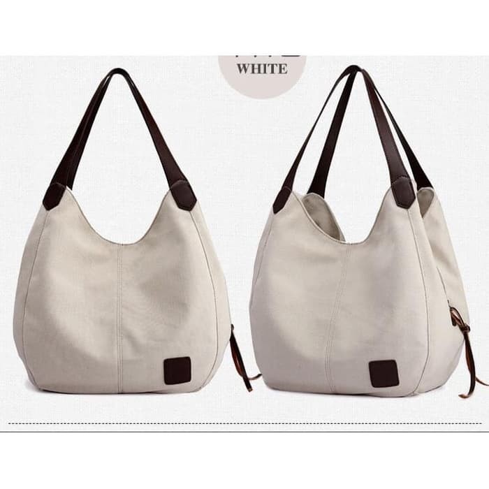 Tas Selempang Wanita Tote Bag Kanvas Simple Elegant - Lovata Tote Bag - Merah