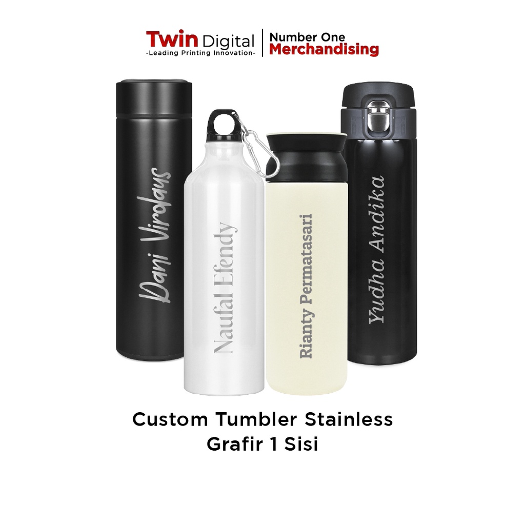 Jual Twindigital Custom Nama Logo Botol Minum Termos Stainless 500ml Jenis Tumbler Grafir 1 5510