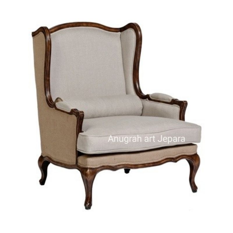 sofa single klasik wing chair design klasik jepara