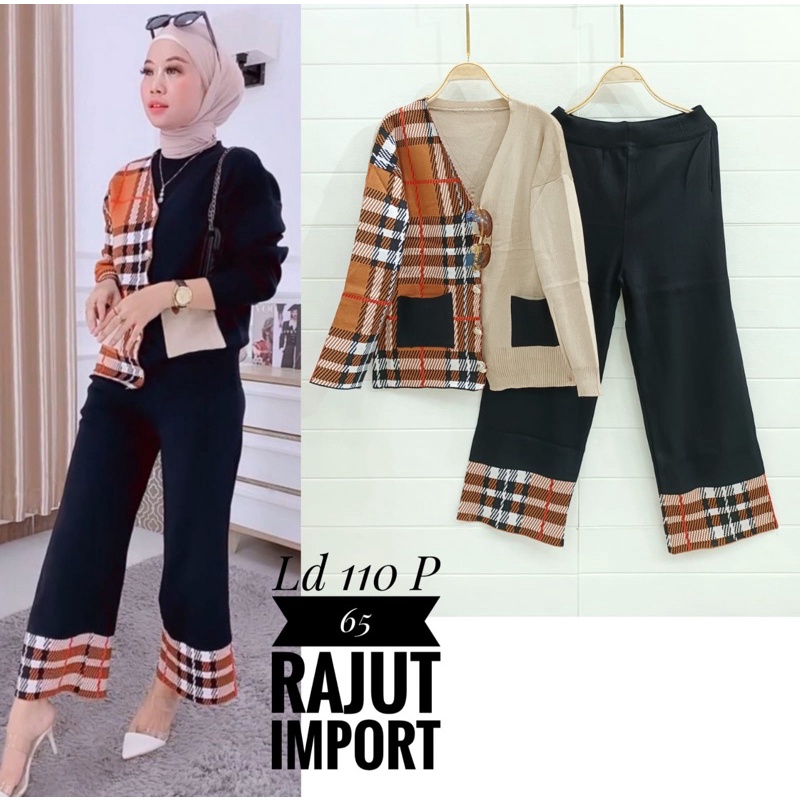 setelan celana rajut import