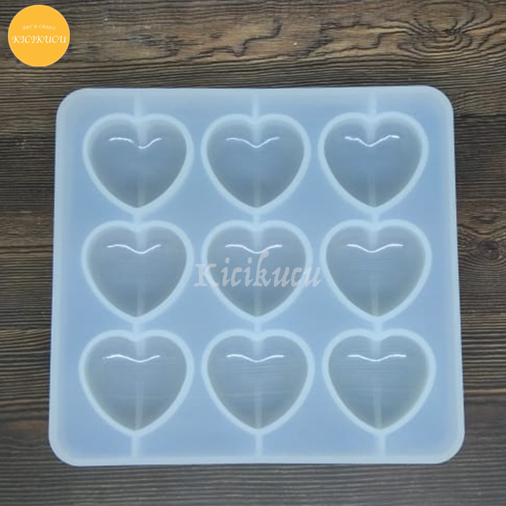 Cetakan Silikon Silicone Mold Cetakan Resin Resin Mold 9 Mini Love Heart Hati Perlengkapan DIY