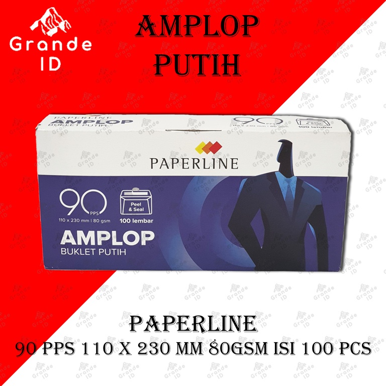 

AMPLOP PUTIH PAPERLINE 90 PPS 80 GSM 110 X 230 MM ISI 100 LEMBAR