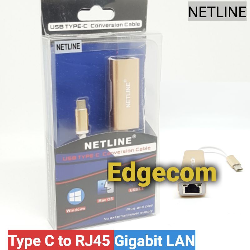 Type C to RJ45 Gigabit Lan NETLINE