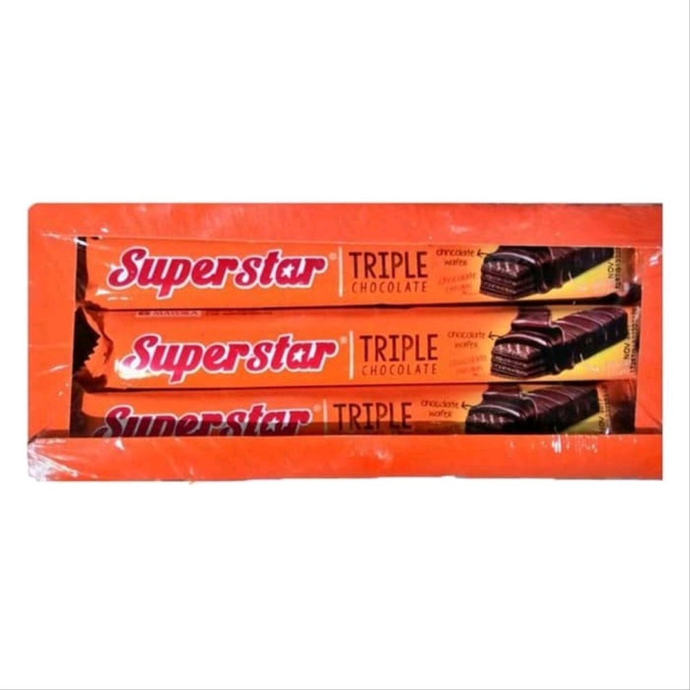 

WAFER JADUL / SUPERSTAR WAFER COKELAT 12*18gr / WAFER SUPERMAN