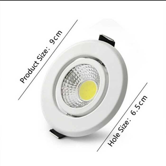 Lampu Downlight LED Spot sorot 5W 5 w watt COB 5watt GARANSI spotlight putih kuning warm white 5watt