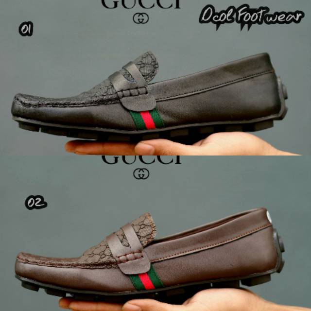  SEPATU  GUCCI  HITAM COKLAT PUTIH FORMAL PRIA KULIT  ASLI 