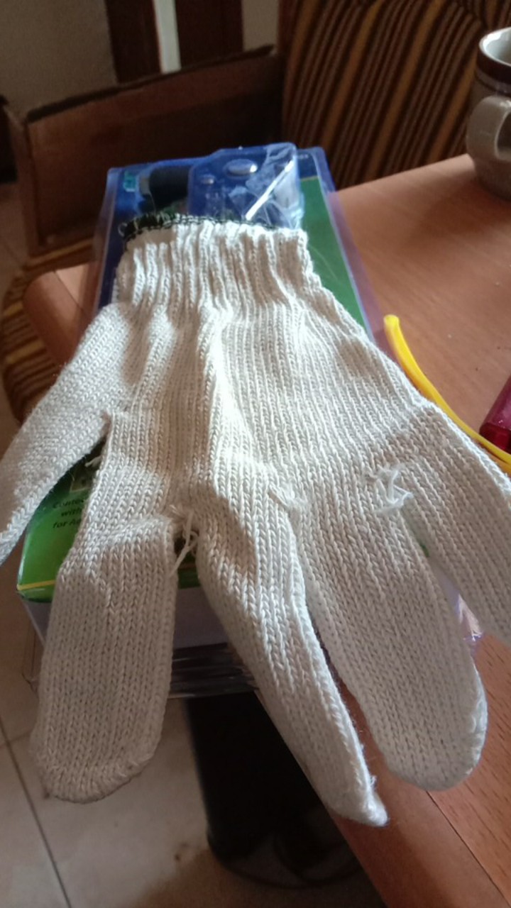 Sarung Tangan Kain Katun - Rajut 8 Benang Tebal