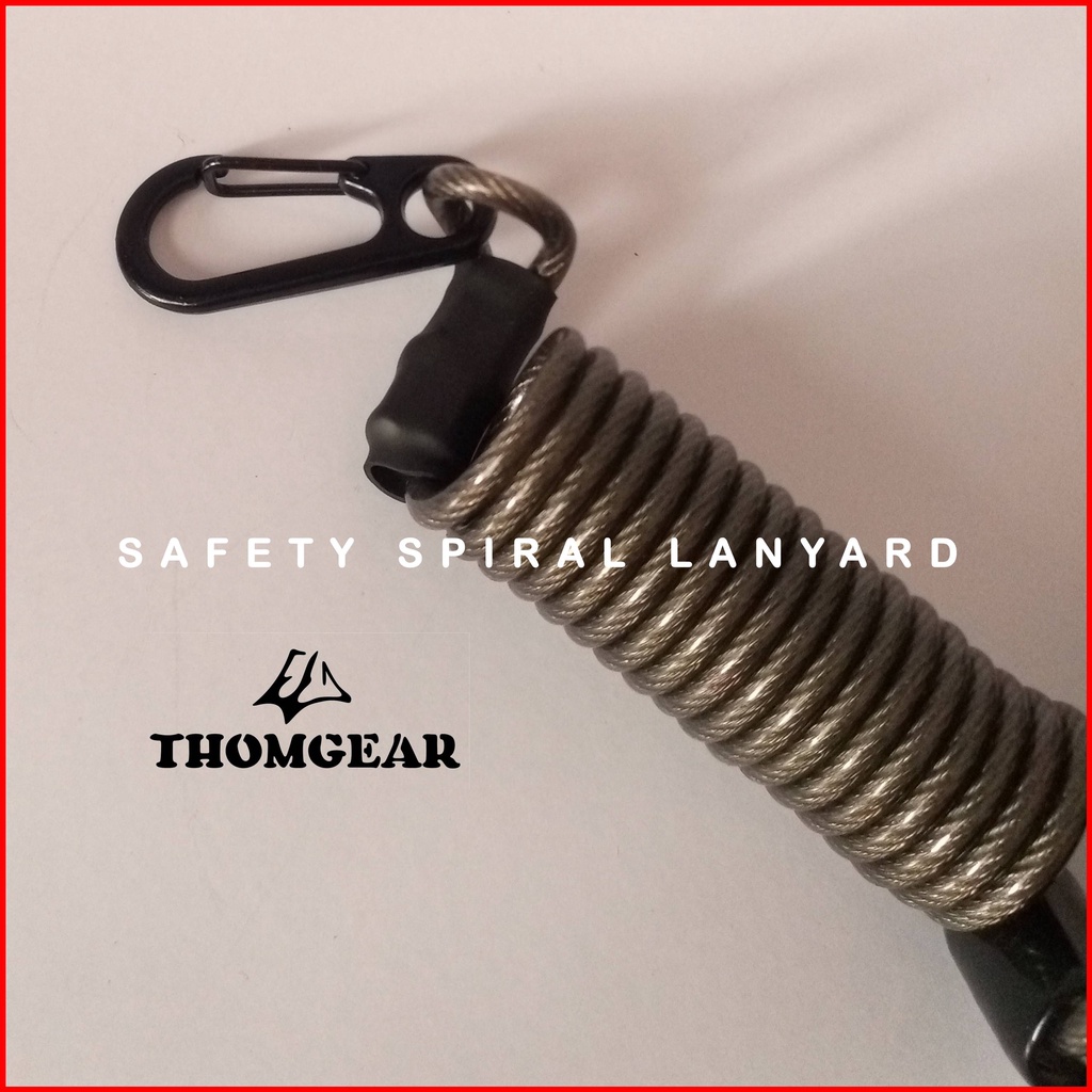 Tali Pengaman Carabiner Gantungan Kunci Spiral Lanyard Besar dan Kecil Custom Untuk Kunci Ratchet Pistol Kontak Motor Mobil Elastis Bahan Kawat Sling Lanyard 03