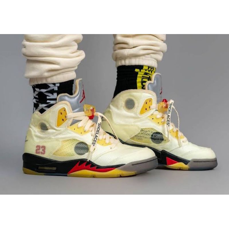 Sepatu Nike air Jordan 5 Off White Retro