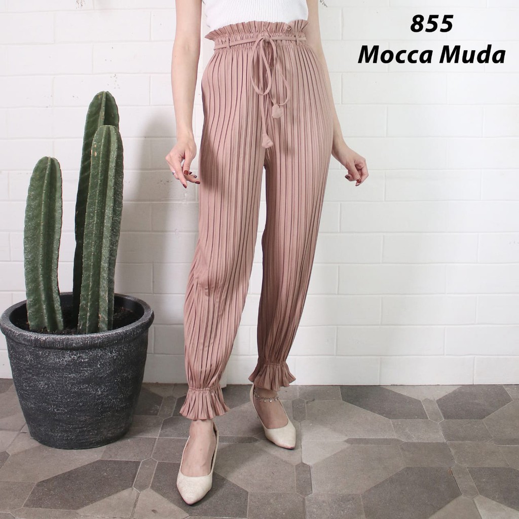 CELANA PLISKET 855 PLEAT PANTS KULOT PLISKET KULOT PRISKET KULOT PANJANG PLISKET REMPEL