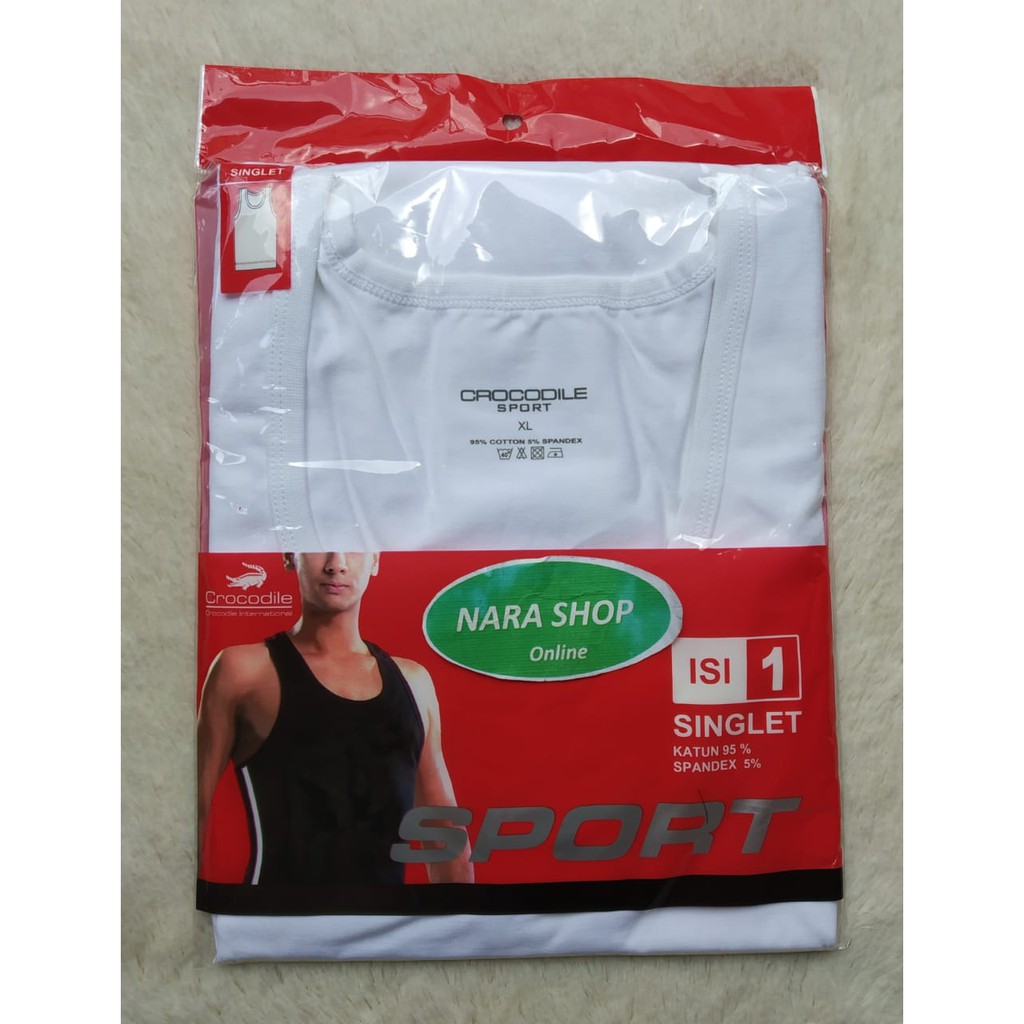 Singlet Crocodile SPORT PUTIH | Tangtop Pria Dewasa | Kaos Dalam | Crocodile | Tngtop