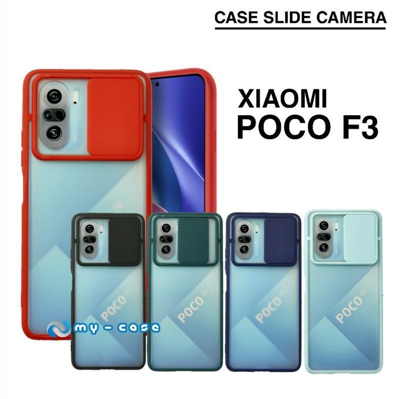 Case Xiaomi Poco F3 Case Slide Camera PC Dove Candy Camera Slide