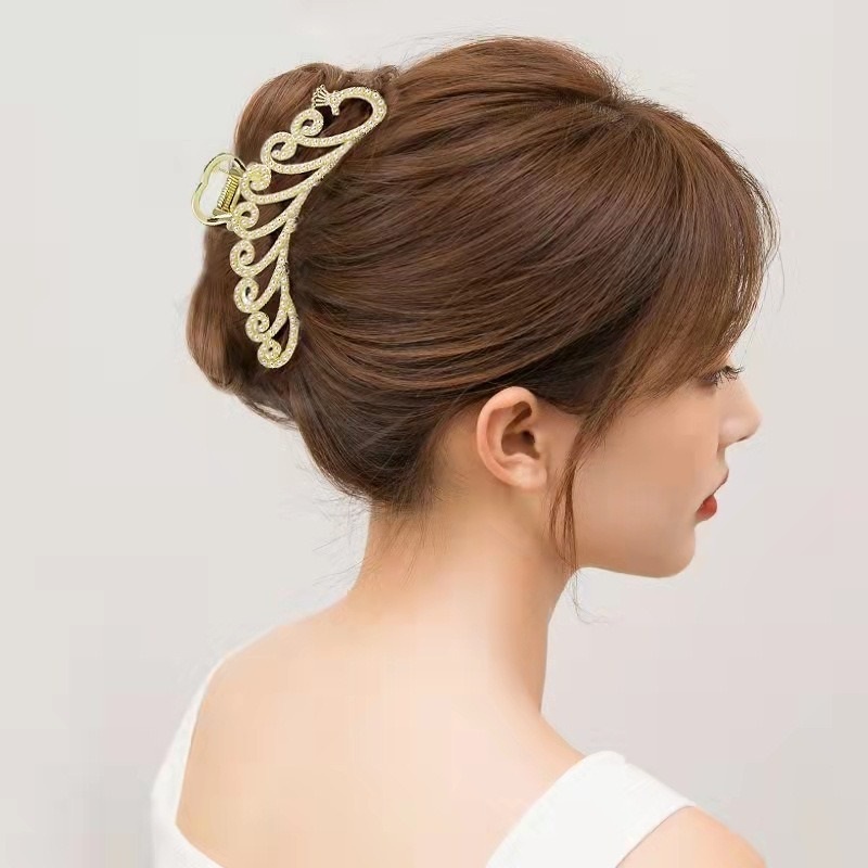 Jepit Rambut Korea Bahan Besi Lucu Unik Dewasa 10.5cm Motif Merak Besar Jedai Logam Jepitan Rambut Jumbo