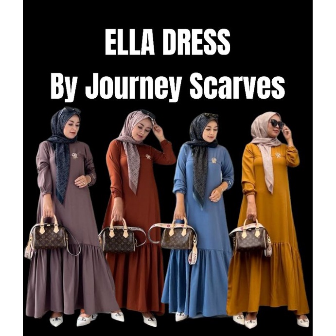 gamis polos/dress polos/gamis premium terbaru ella dress by journey scarves