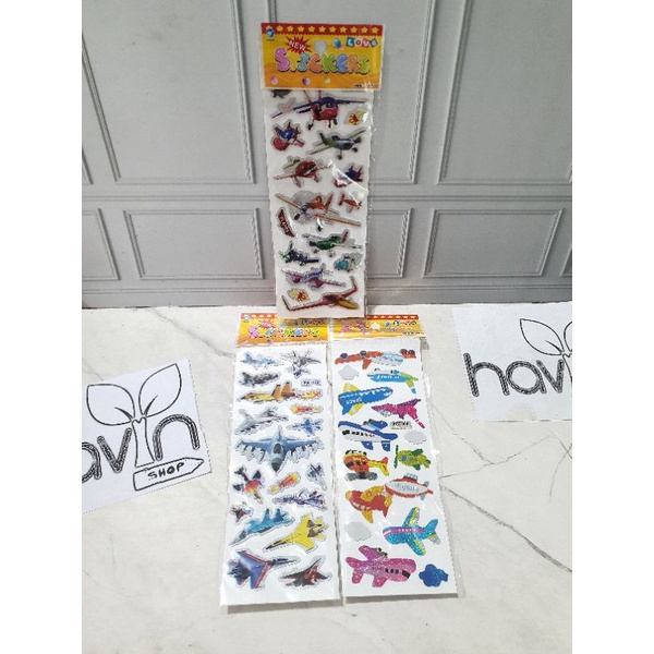 sticker gambar/sticker anak/Stiker Hologram-Plane